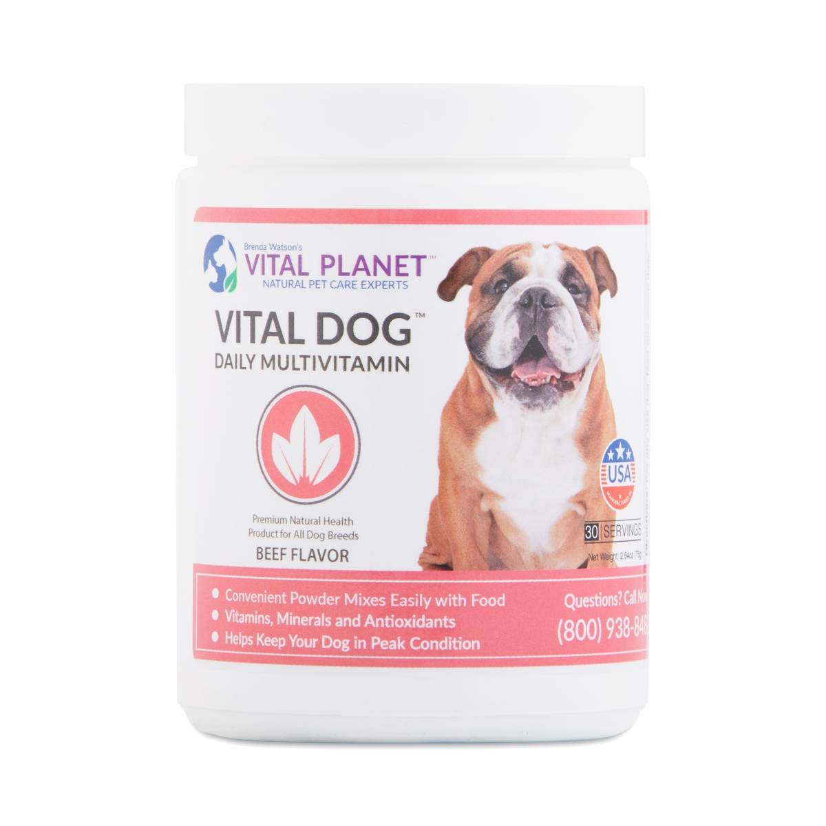 Vital Dog Daily Multivitamin Powder, Beef