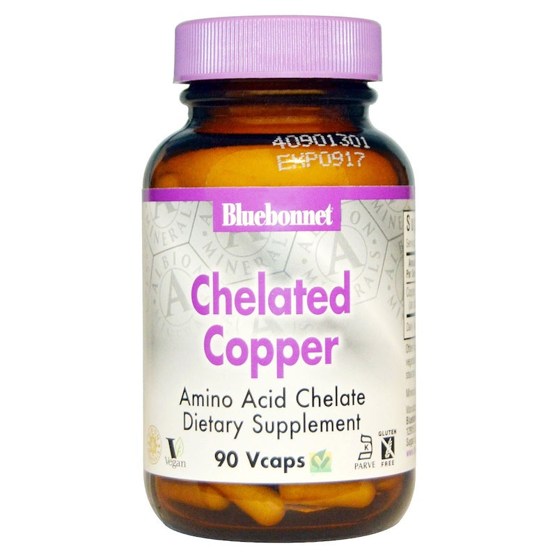 Bluebonnet Albion Chelated Copper 3 Mg, 90 Vegetarian Capsules