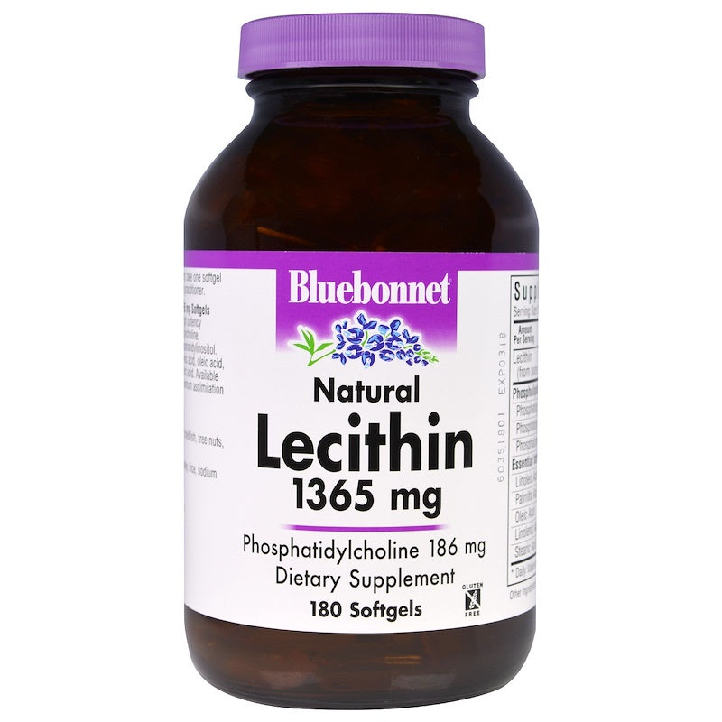 Bluebonnet Nutrition Natural Lecithin, 1, 365 Mg, 180 Softgels