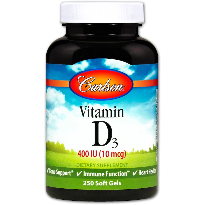 Carlson Labs Vitamin D, 400 IU, 250 Soft Gels, From Laboratories