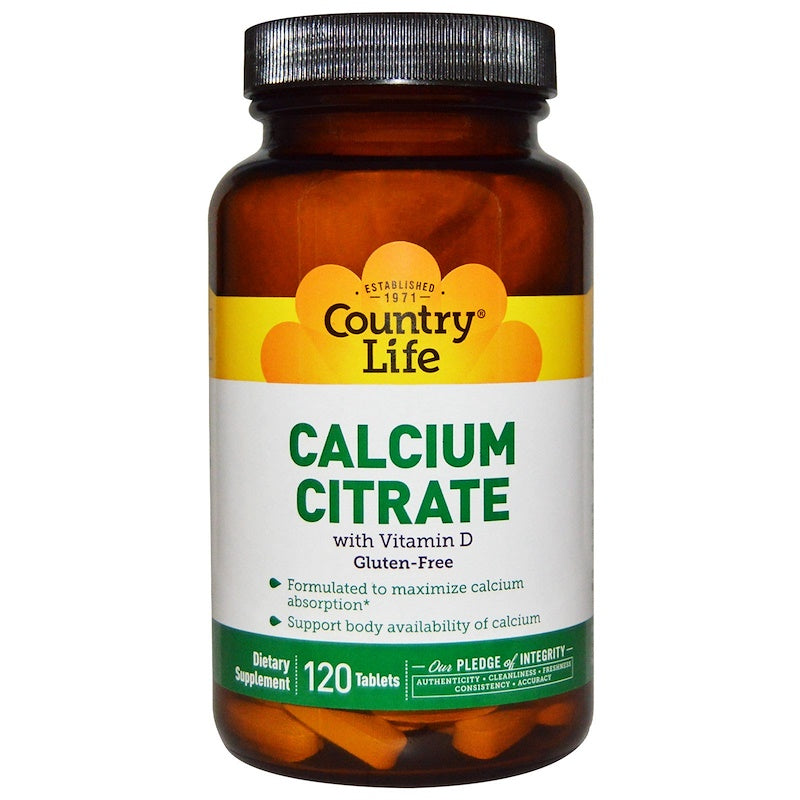 Country Life Gluten Free Calcium Citrate D, 120 Tablets