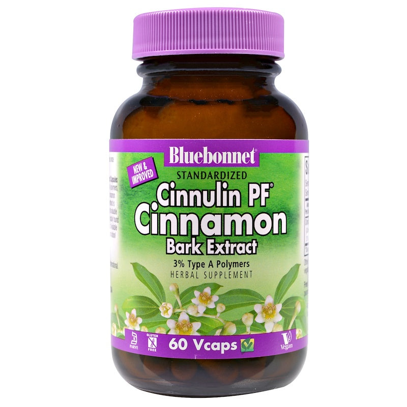 Bluebonnet Nutrition Cinnulin PF Cinnamon, Bark Extract, 60 Veggie Caps
