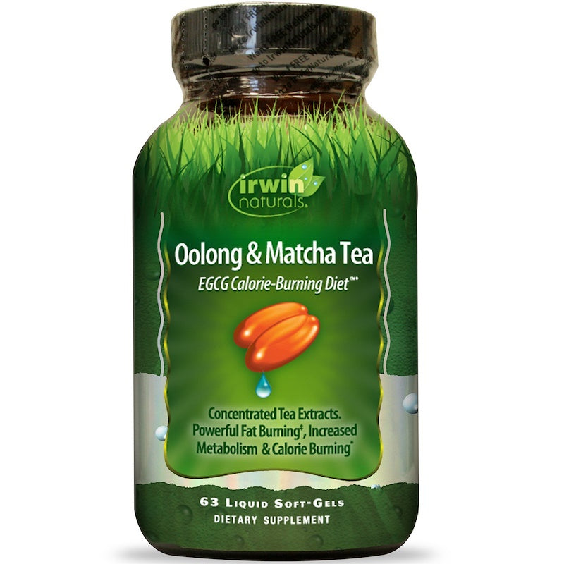 Irwin Naturals Oolong & Matcha Tea, EGCG Calorie-Burning Diet, 63 Liquid Soft-Gels