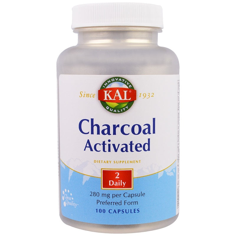Kal Charcoal Activated, 280 Mg, 100 Capsules