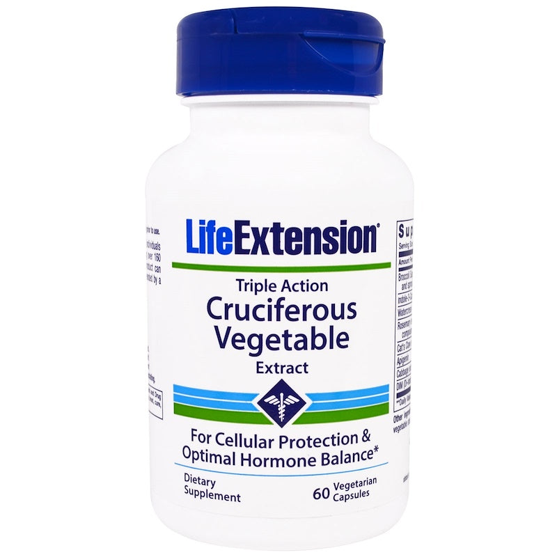 Life Extension Triple Action Cruciferous Vegetable Extract, 60 Vegetarian Capsules