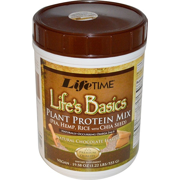 LifeTime Life's Basics Plant Protein Chocolate Powder, 1.75 Lbs