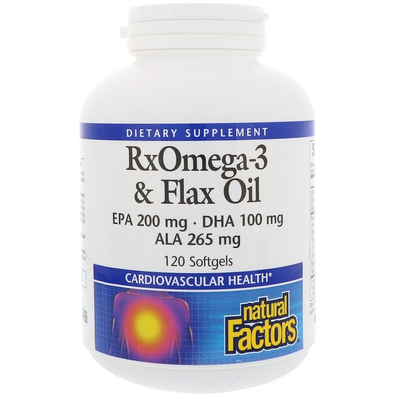 Natural Factors RxOmega-3 & Flax Oil, 120 Softgels