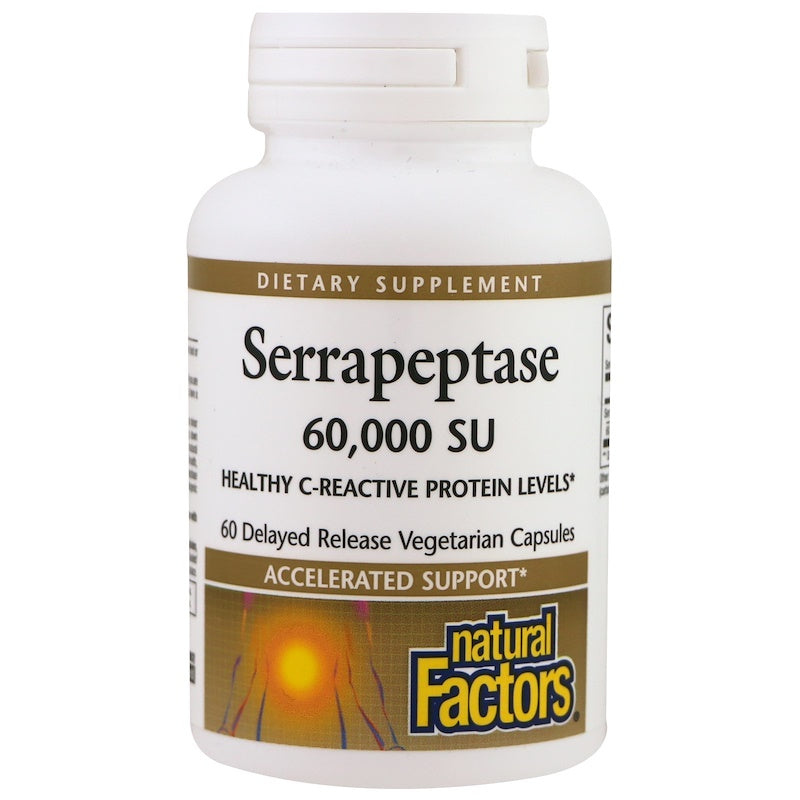 Natural Factors, Serrapeptase, 60, 000 SU, 60 Delayed Release Vegetarian Capsules
