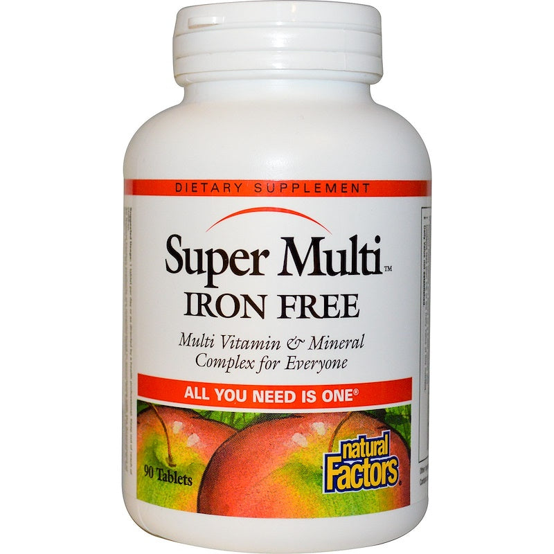 Natural Factors Super Multi Iron Free, 90 Tablets