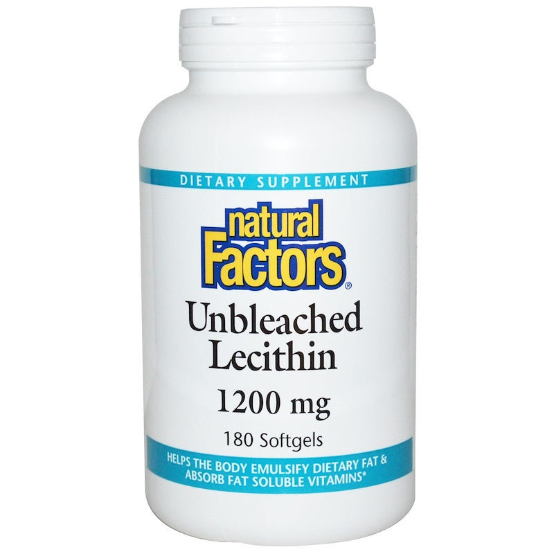 Natural Factors Unbleached Lecithin 1, 200 Mg, 180 Softgels