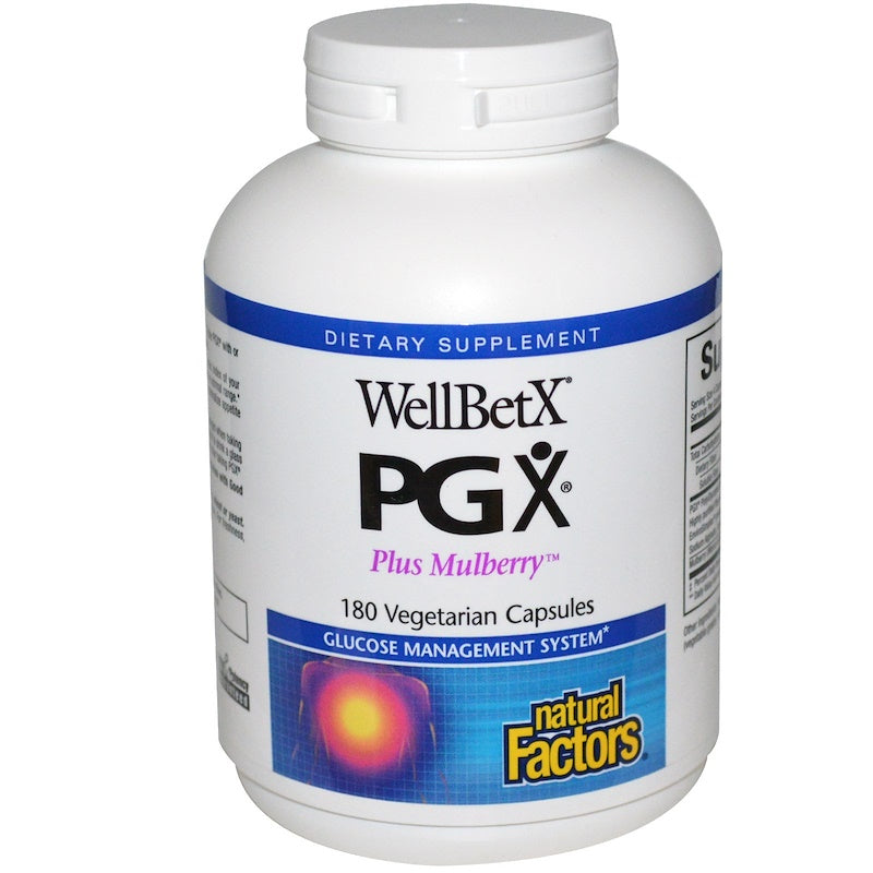 Natural Factors Wellbetx Pgx Plus Mulberry, 180 Vegetarian Capsules