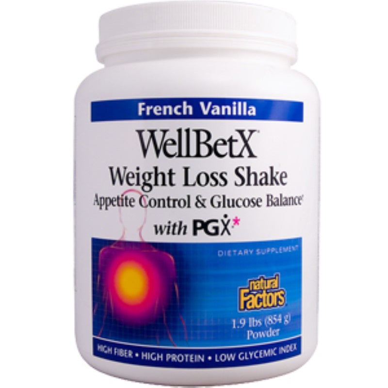 Natural Factors WellBetX Weight Loss Shake, French Vanilla, 1.9 Lbs Powder
