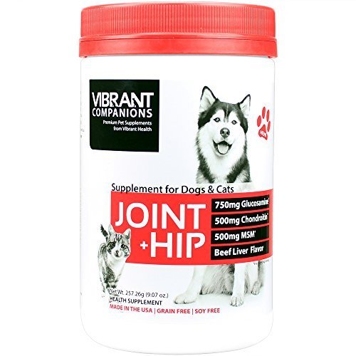 Vibrant Health Joint + Hip, Supplement For Dogs & Cats, Beef Liver Flavor, 9.1 Oz