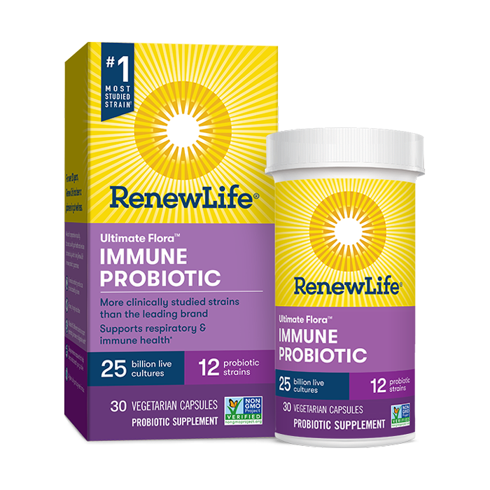Renew Life -Ultimate Flora Daily Immune Shelf Stable Probiotic - 25 Billion - 30 Vegetable - A Capsules - Highland Health Foods