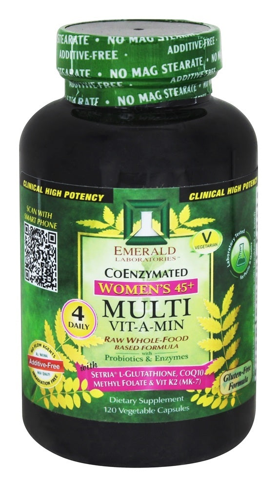 Emerald Labs CoEnzymated Women's 45+ Multi Vit-A-Min Raw Whole-Food Based Formula - 120 Vegetarian Capsules