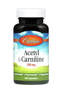 Carlson Labs Acetyl L-Carnitene 500 Mg, 60 Capsules