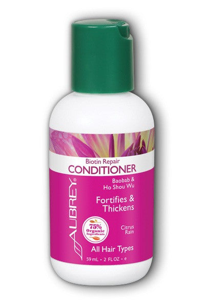 Aubrey Biotin Repair Conditioner Helps Strengthen Thicken Fine-Thin Hair Baobab Oil Ho Shou Wu 75 Organic Ingredients All Hair Types 2oz