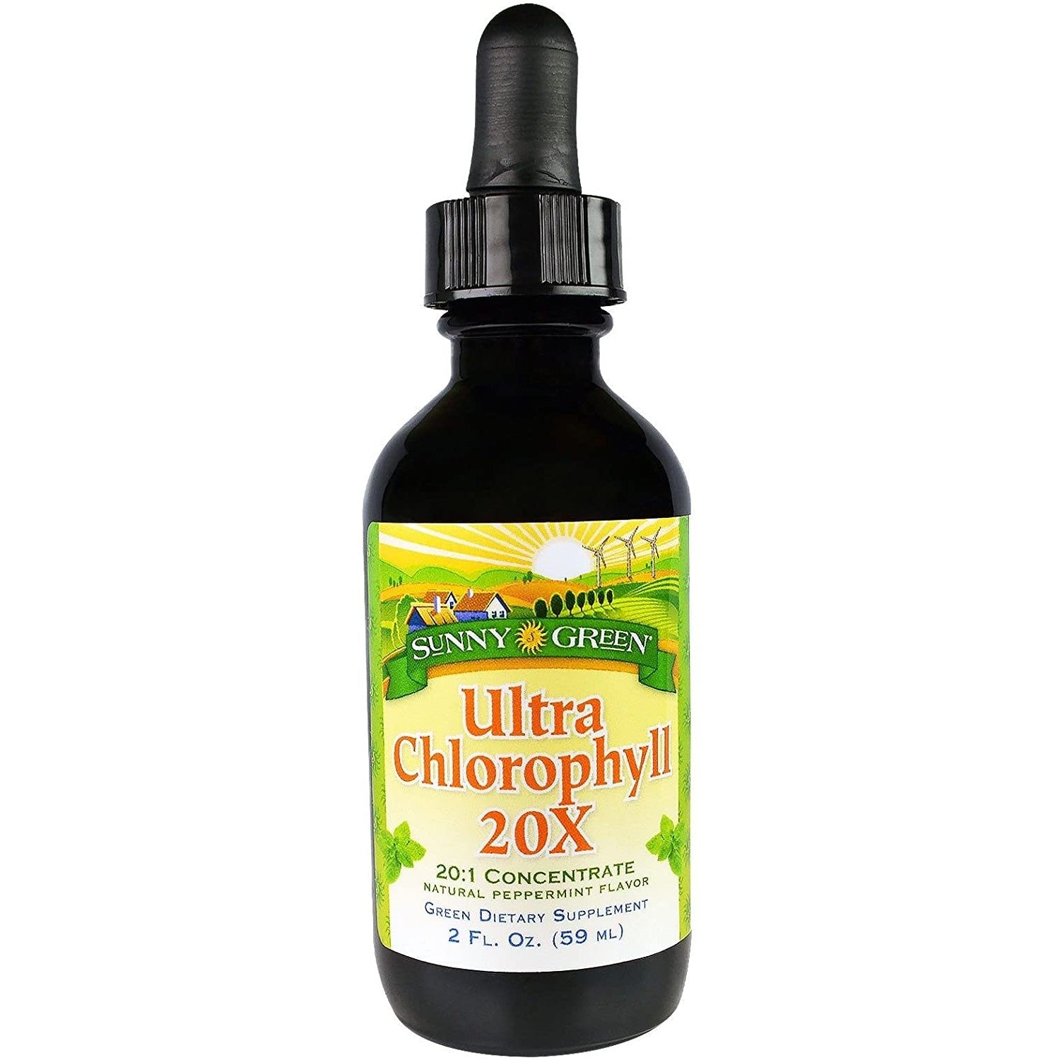 Sunny Green Ultra Chlorophyll 20x Natural Peppermint Flavor, 2 Ounce